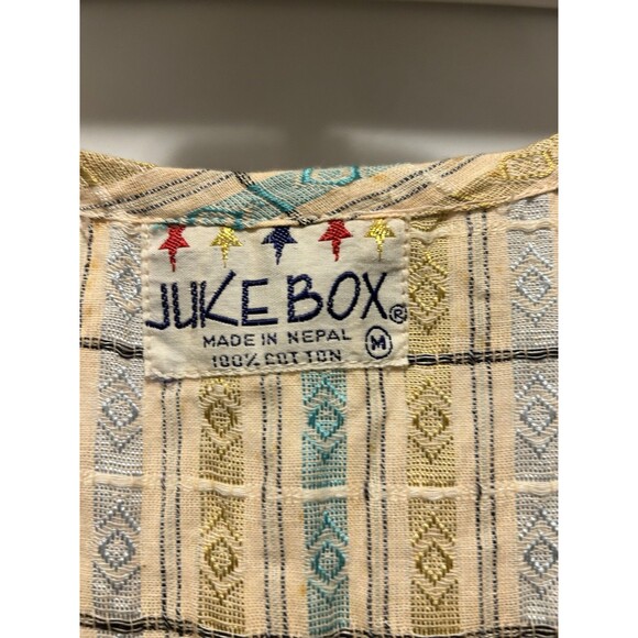 Vintage 90’s Jukebox Drop Waist Plaid Double Breasted Plaid Cotton Dress Nepal - Picture 3 of 6